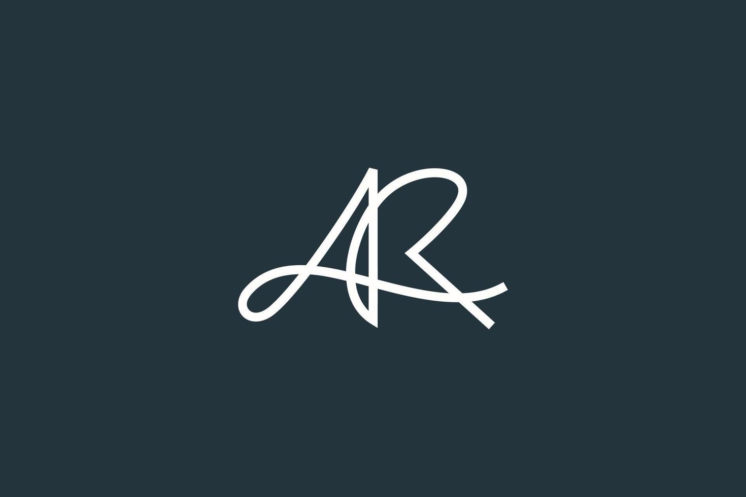 vector de diseño de logotipo elegante letra ar