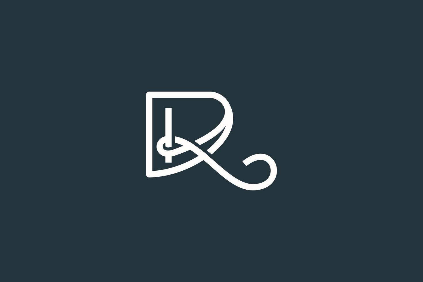 Stylish Letter DR or RD Logo Design Vector