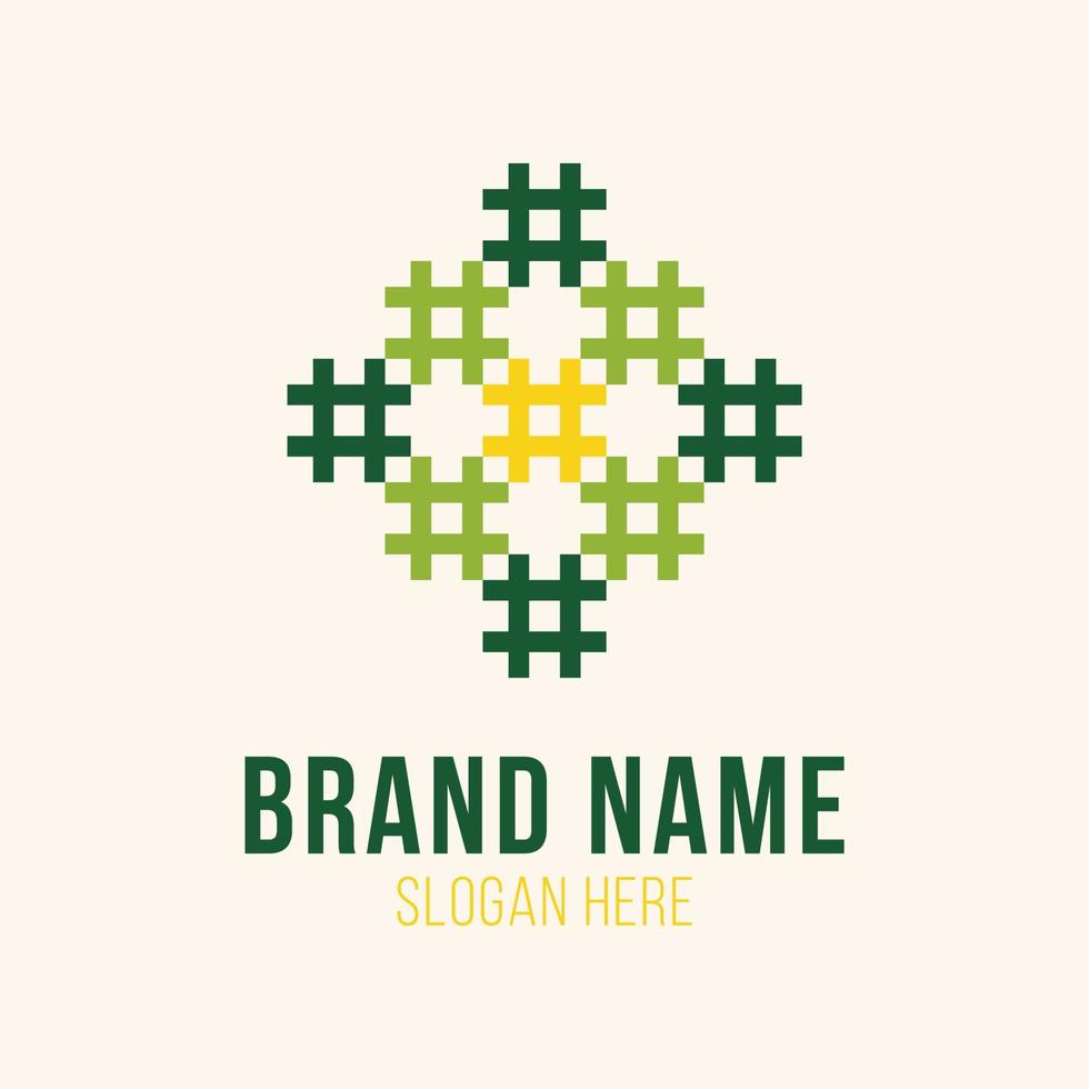 pila simple de plantilla de logotipo de vector de forma de línea de cruce de hashtag para medios creativos y empresa comercial