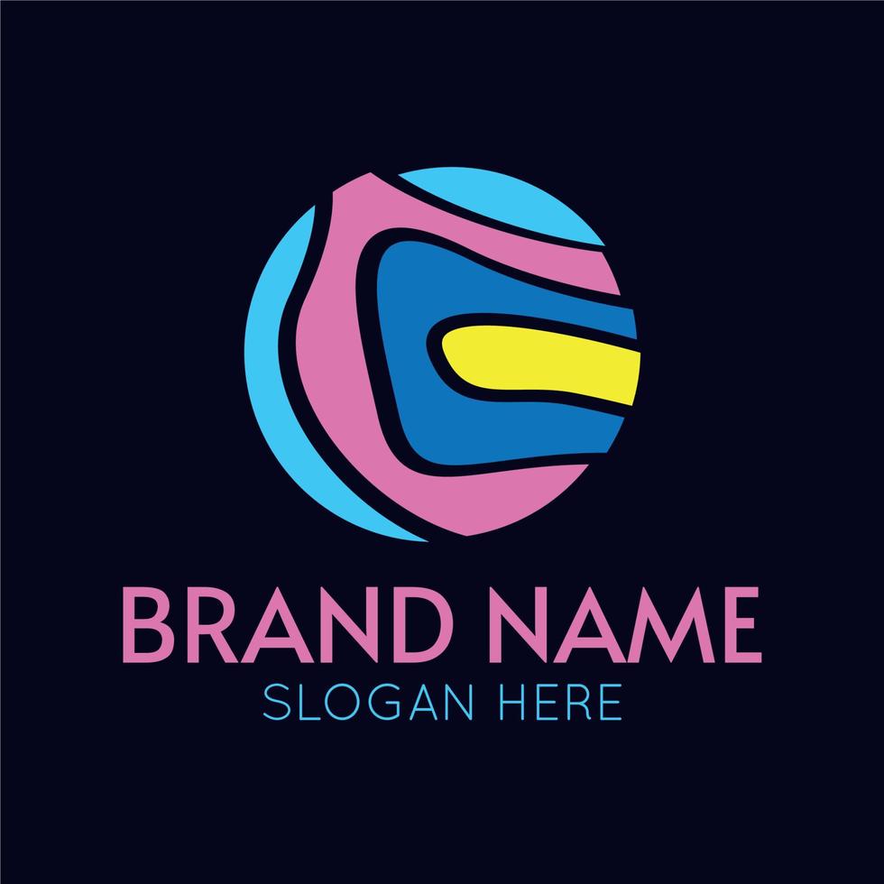 capa colorida de plantilla de logotipo de vector de círculo para medios creativos y empresa comercial