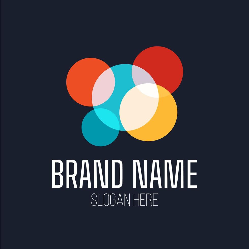 pila de plantilla de logotipo de vector de círculo para medios creativos y empresa comercial