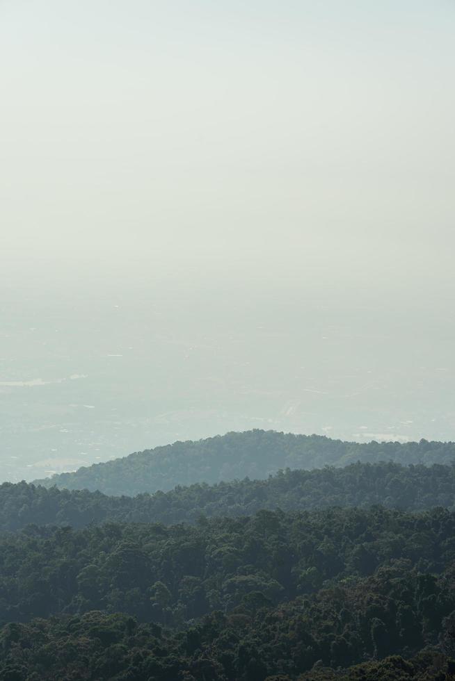 View from on top mountain of PM 2.5 air pollution problem in Chiang Mai,Thailand. photo