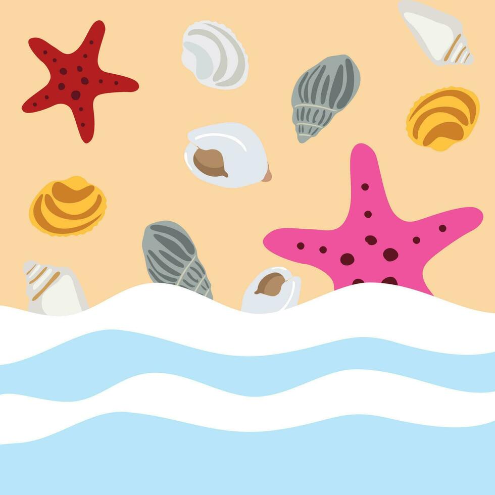 fondo de pantalla de playa con conchas y estrellas de mar. 6648075 Vector en Vecteezy fondo de pantalla de playa con conchas y estrellas de mar. 6648075 Vector en Vecteezy