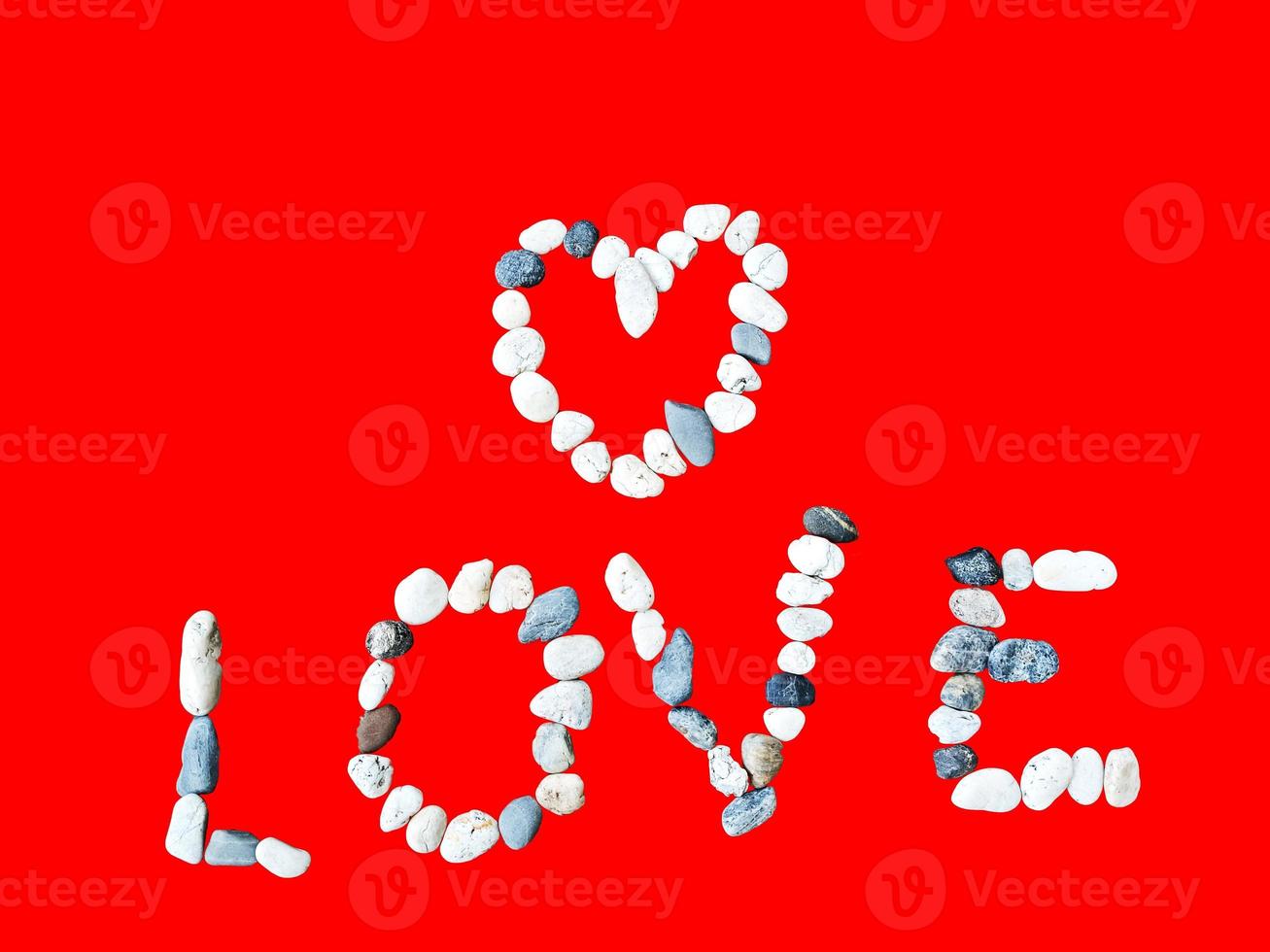 Love Heart Shaped Stone on Valentine's Day on background photo