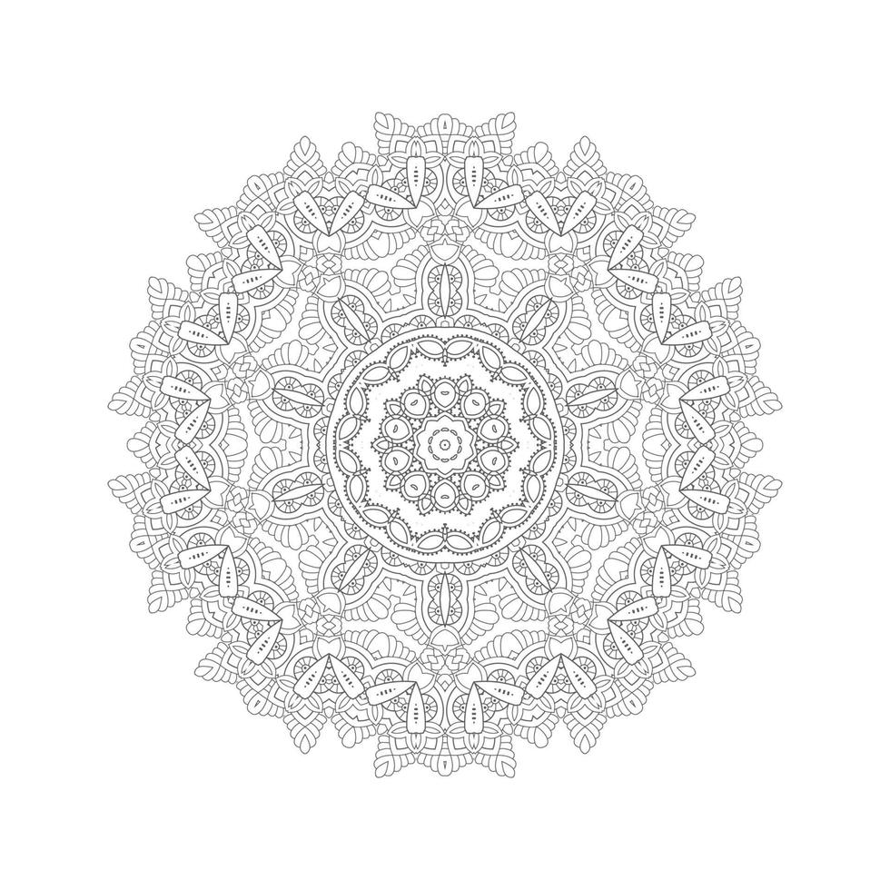 hermosa línea arte mandala vector