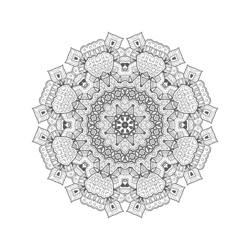 hermosa línea arte mandala vector