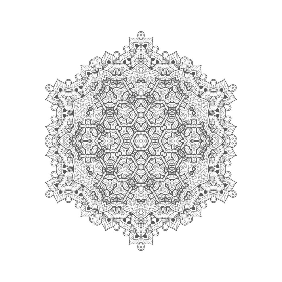 vector de mandala de arte lineal para diseño