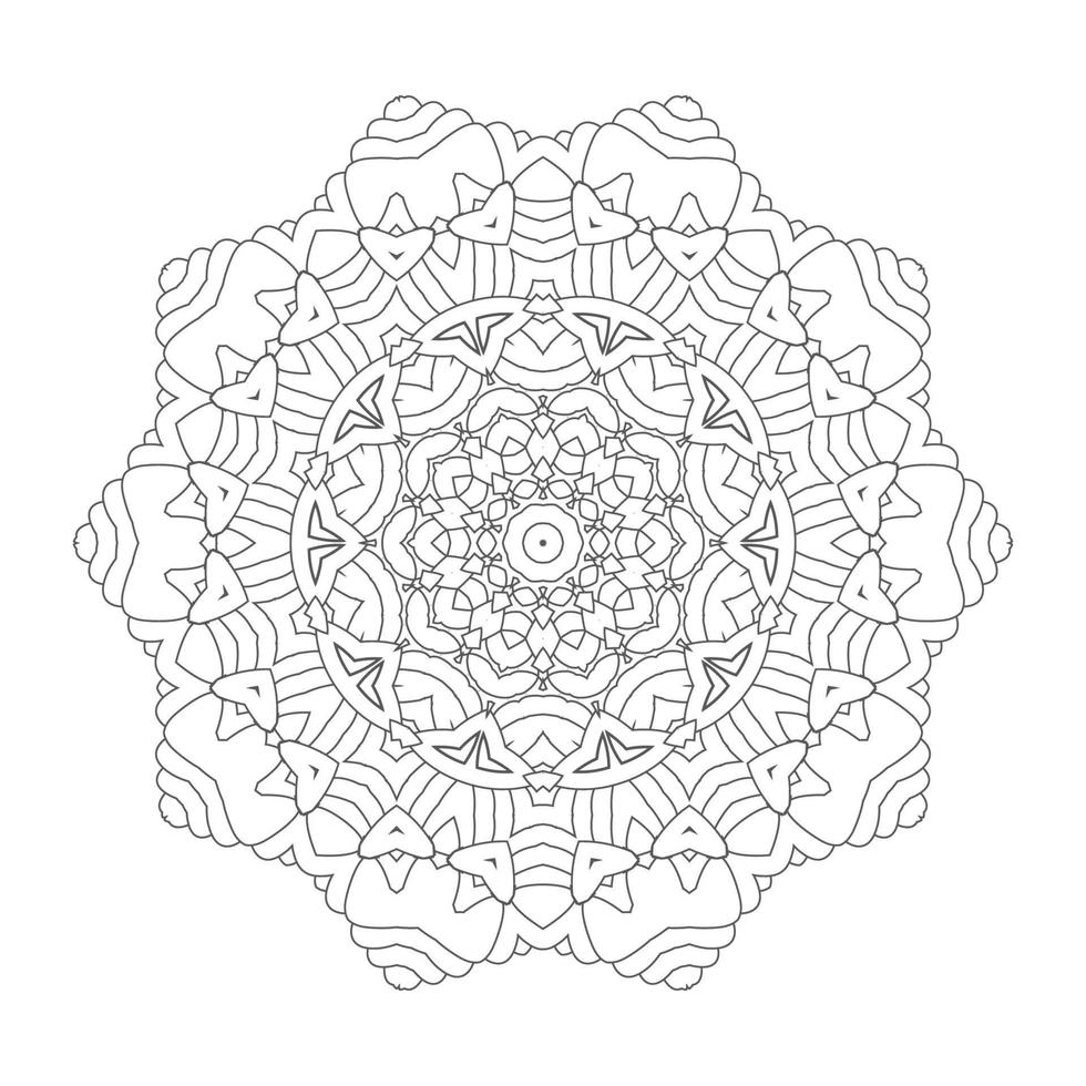 vector de mandala de arte lineal para diseño