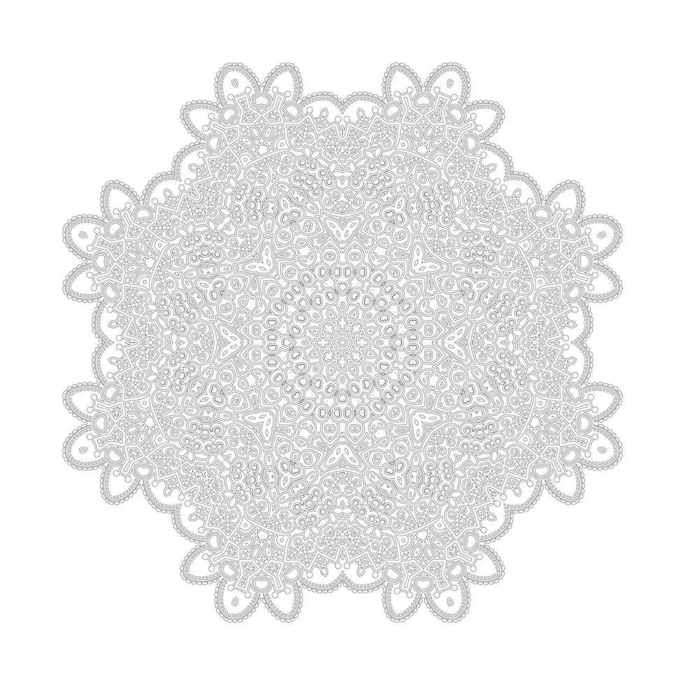 hermoso diseño de mandala de arte lineal vector