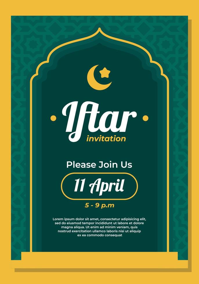 iftar invitation template vector