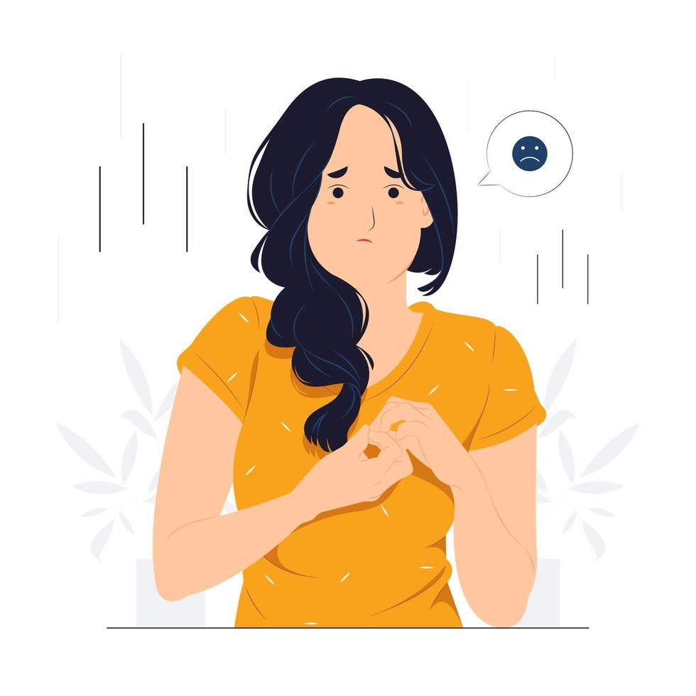Woman feeling sorry concept illustration vector