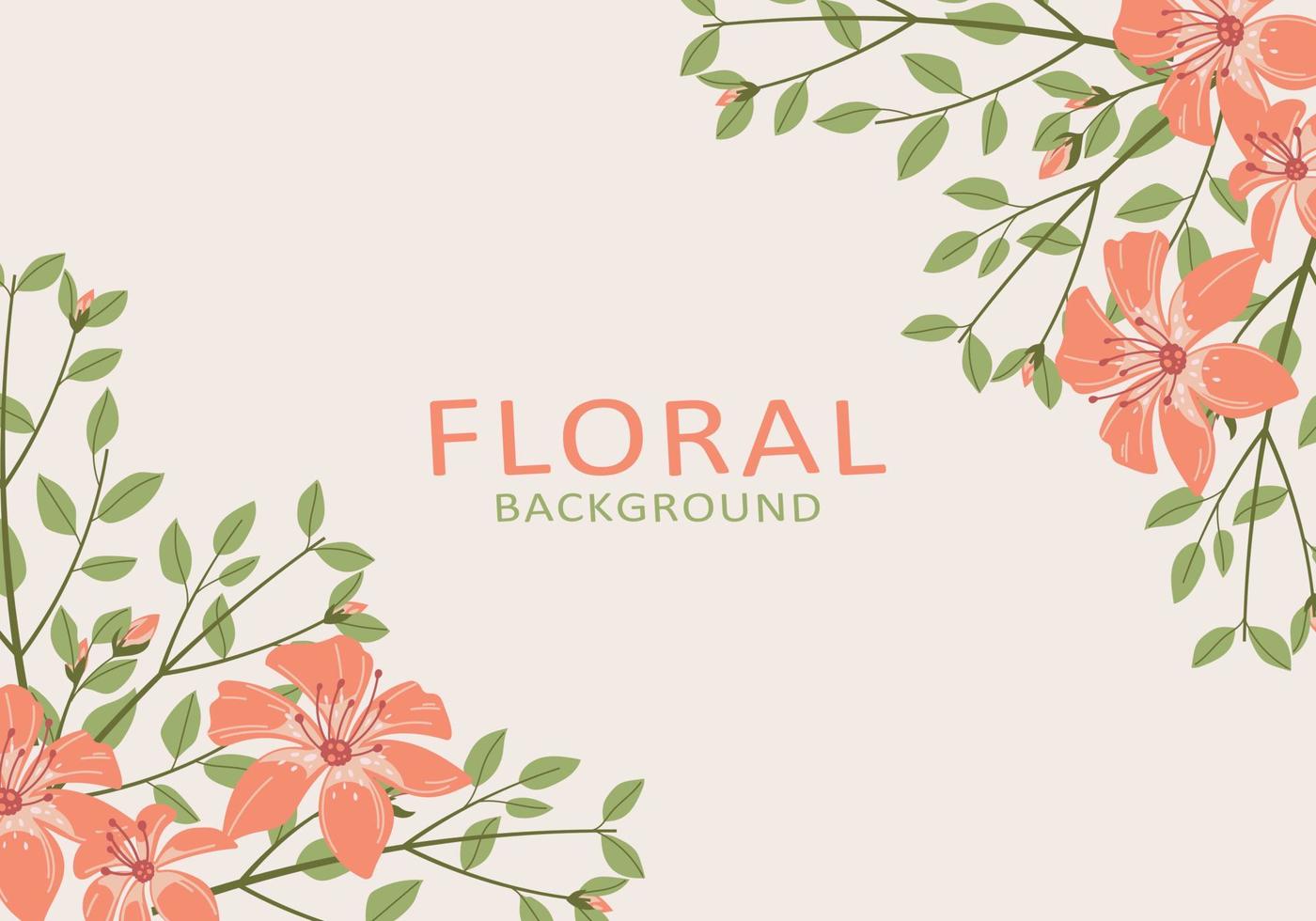 Flat floral background vector