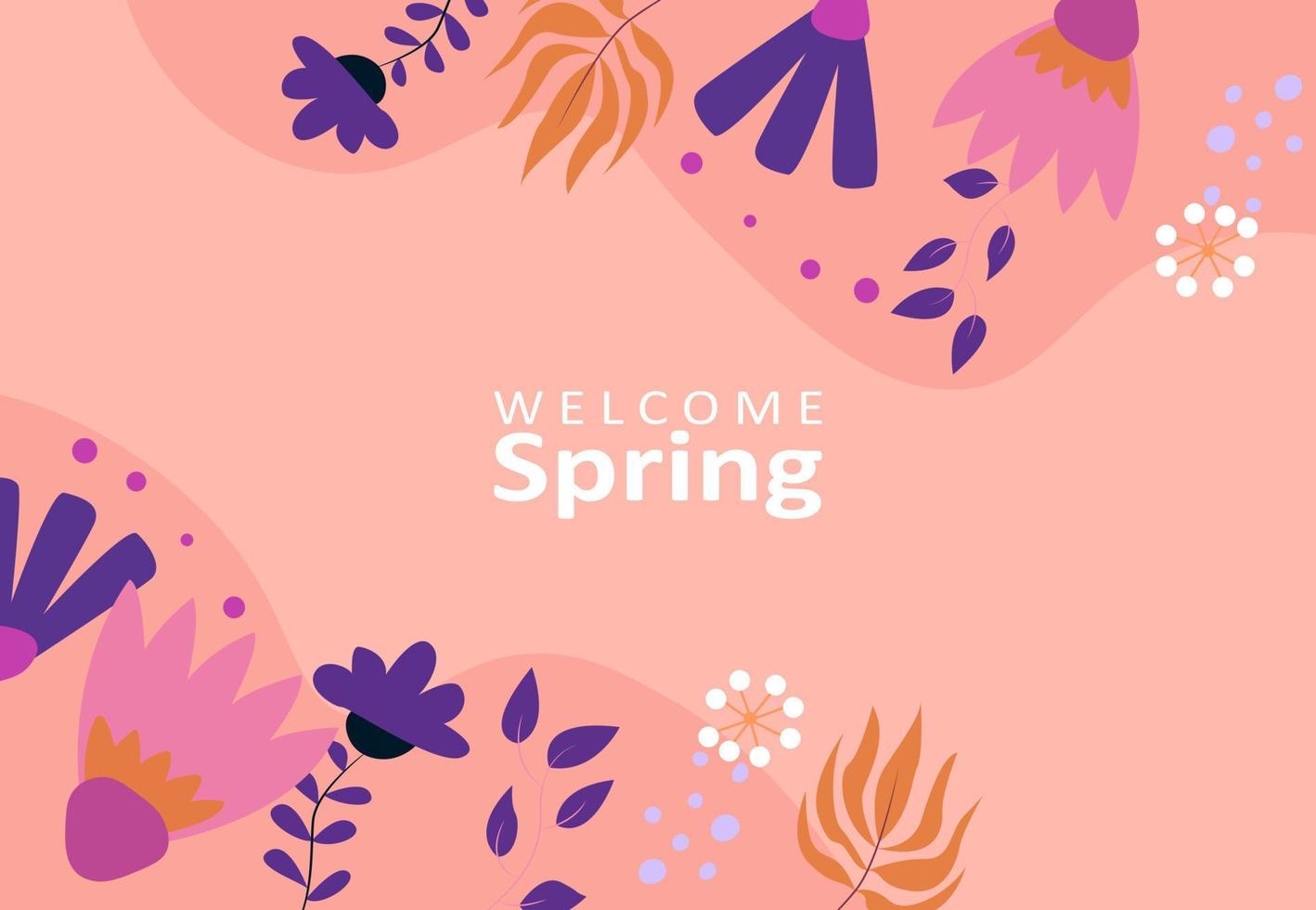 Flat design spring background vector