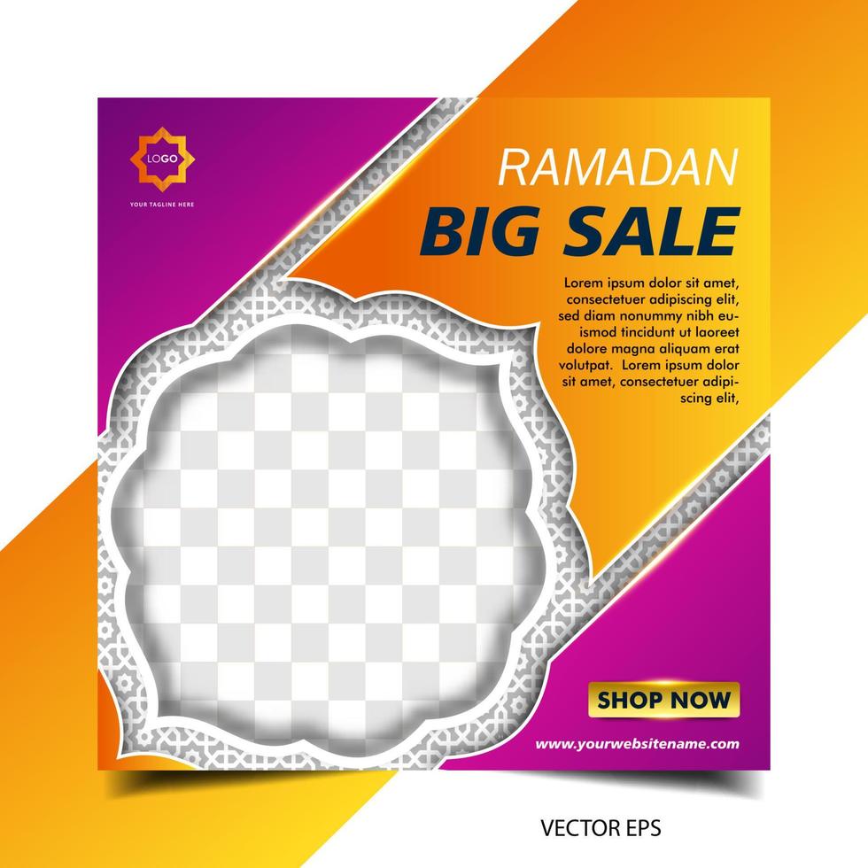 Ramadan sale social media template. ramadan super sale, mega sale and big sale vector