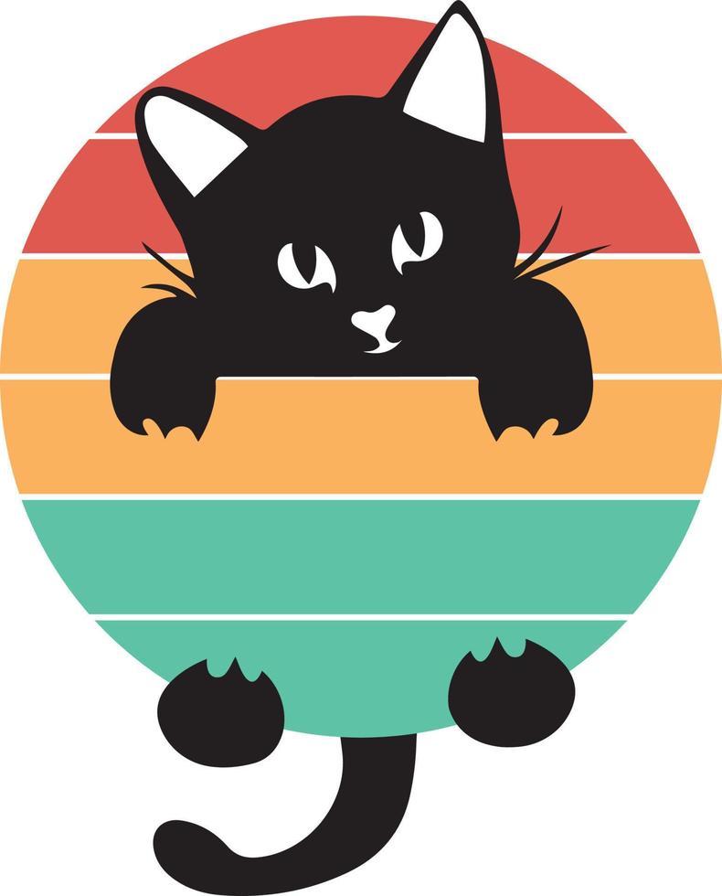 lindo diseño de camiseta de gato, archivo vectorial. diseño de camisetas de animales de compañía. vector