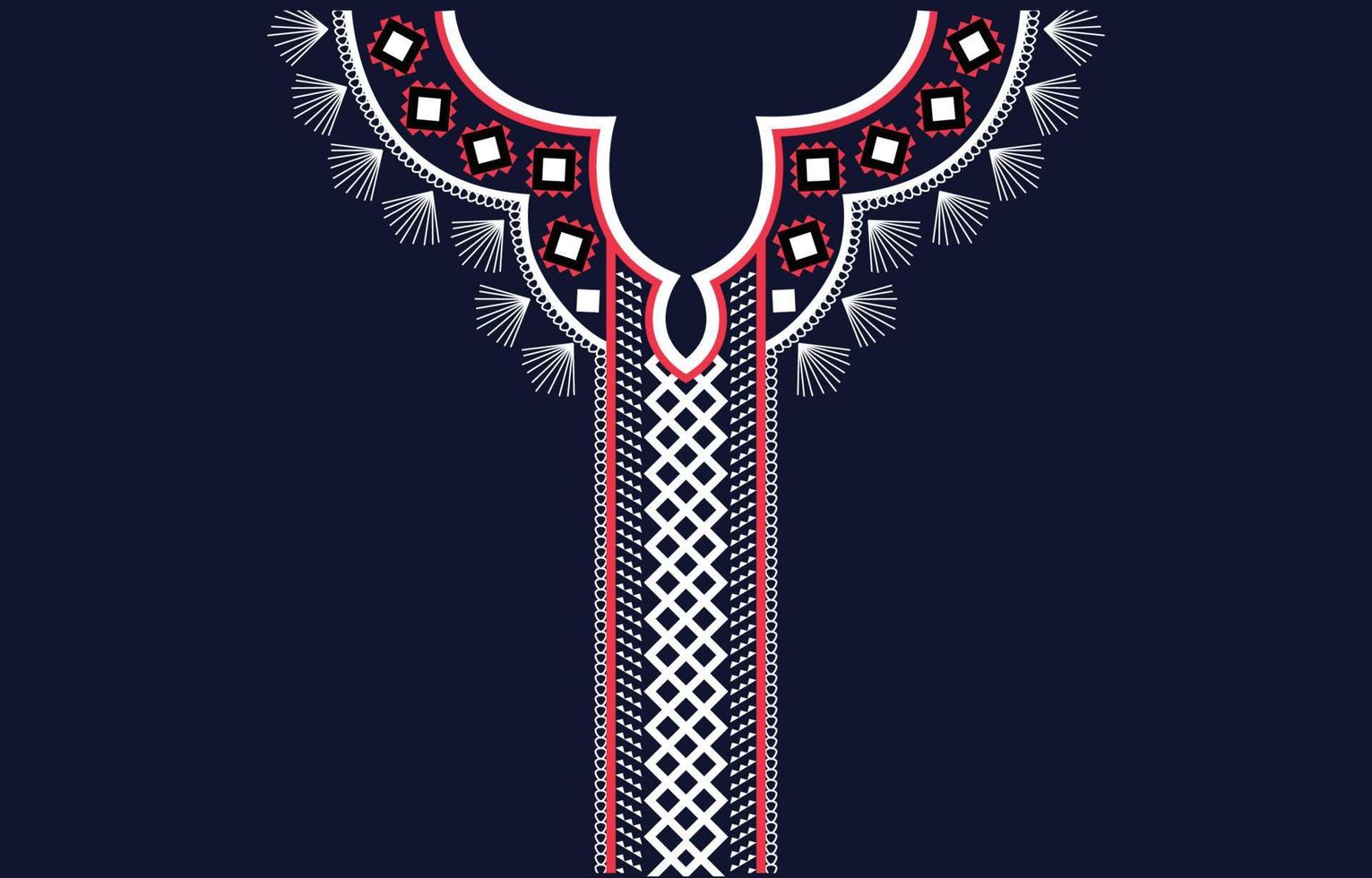 Ethnic Neck Embroidery Geometric shapes ethnic patterns neck embroidery designs for backgrounds or wallpaper and clothing for fashion vector