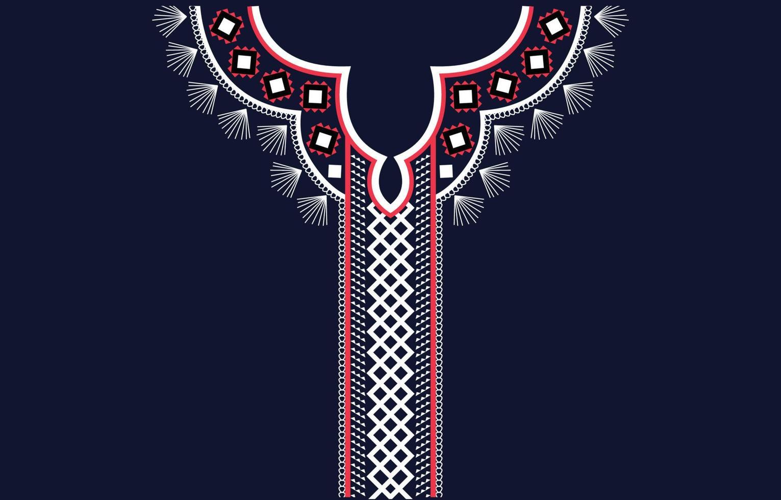 Ethnic Neck Embroidery Geometric shapes ethnic patterns neck embroidery designs for backgrounds or wallpaper and clothing for fashion vector