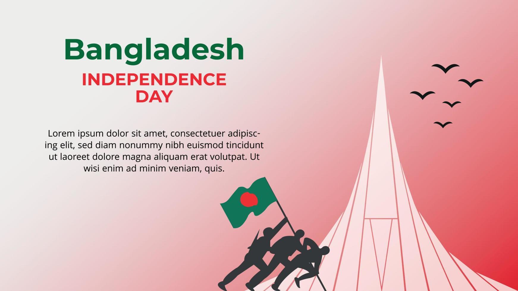 ilustración de vector de día de la independencia de bangladesh con monumento nacional