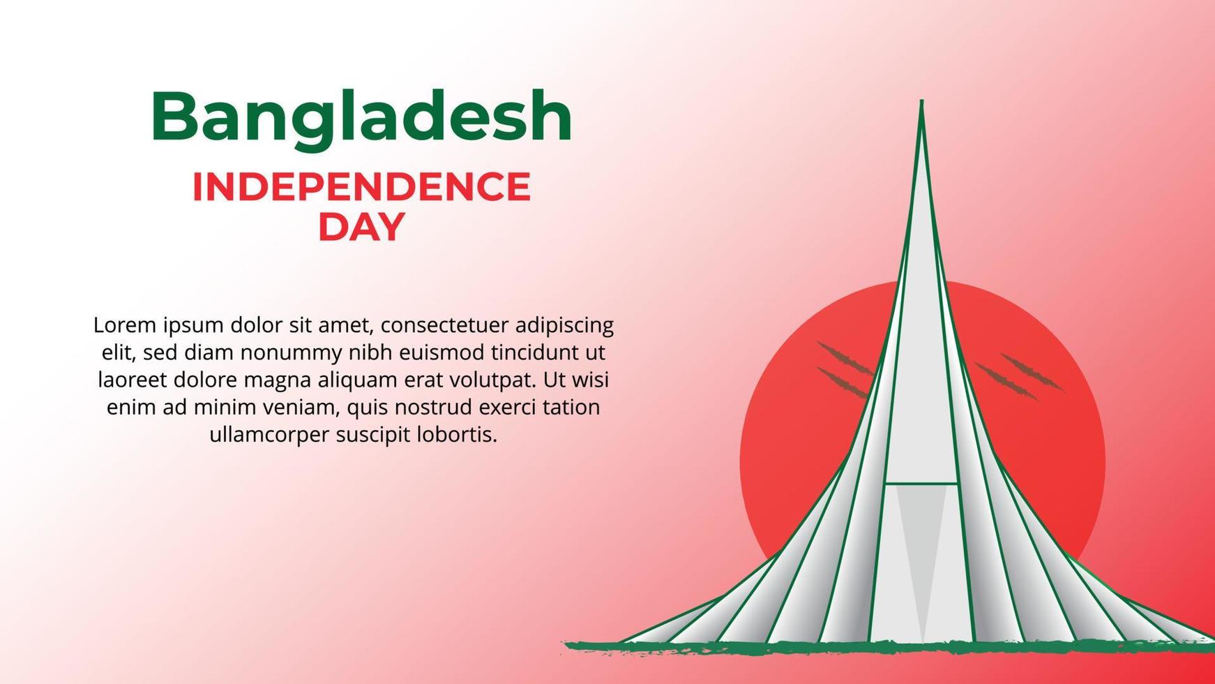 ilustración de vector de día de la independencia de bangladesh con monumento nacional