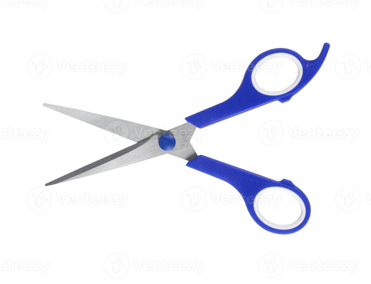 Red scissors isolated on a white background photo