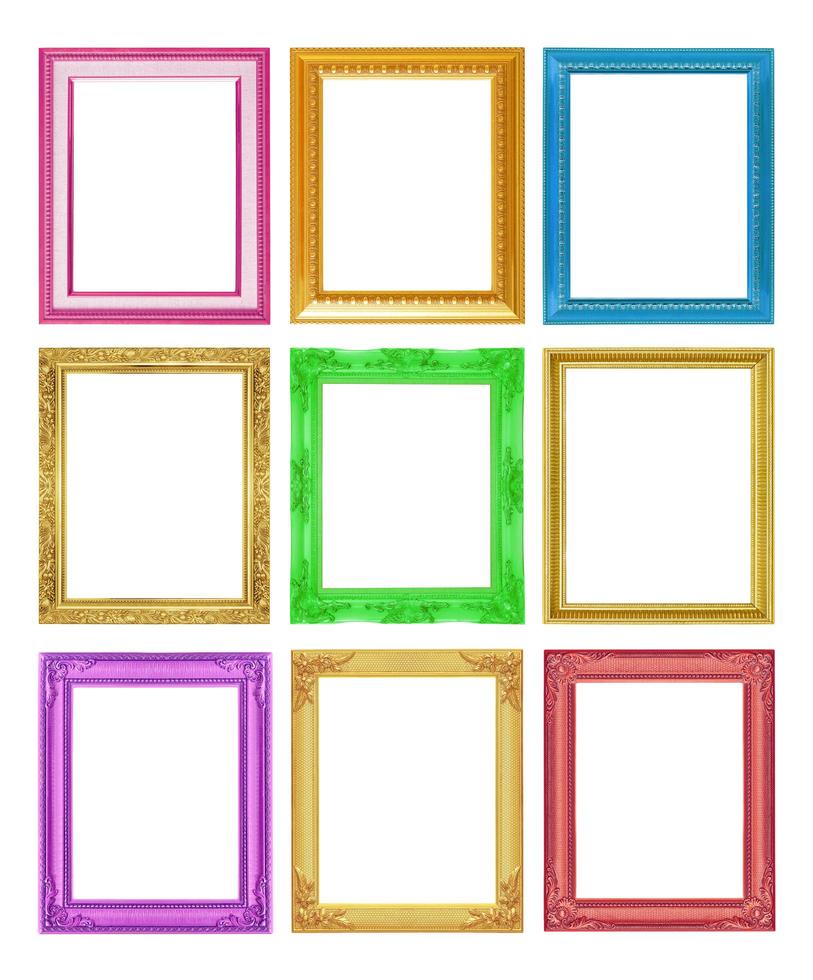The antique collection frame on the white background photo