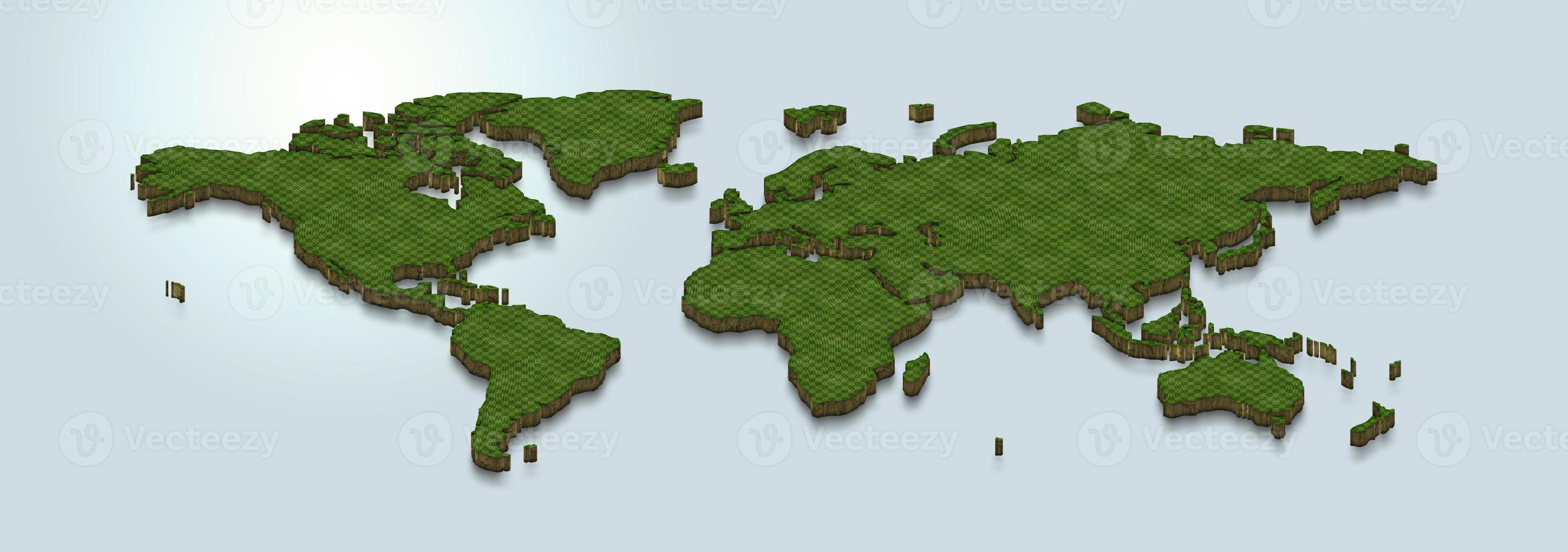 3D map illustration of the world photo