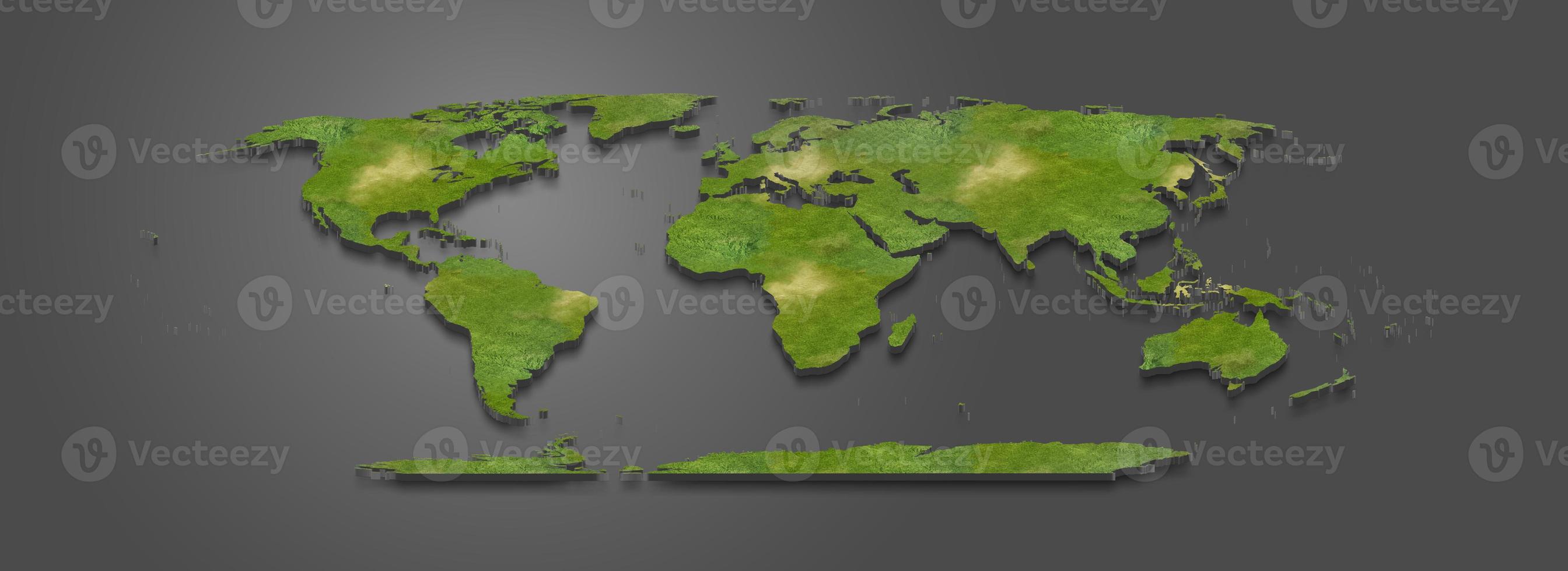 3D map illustration of the world photo