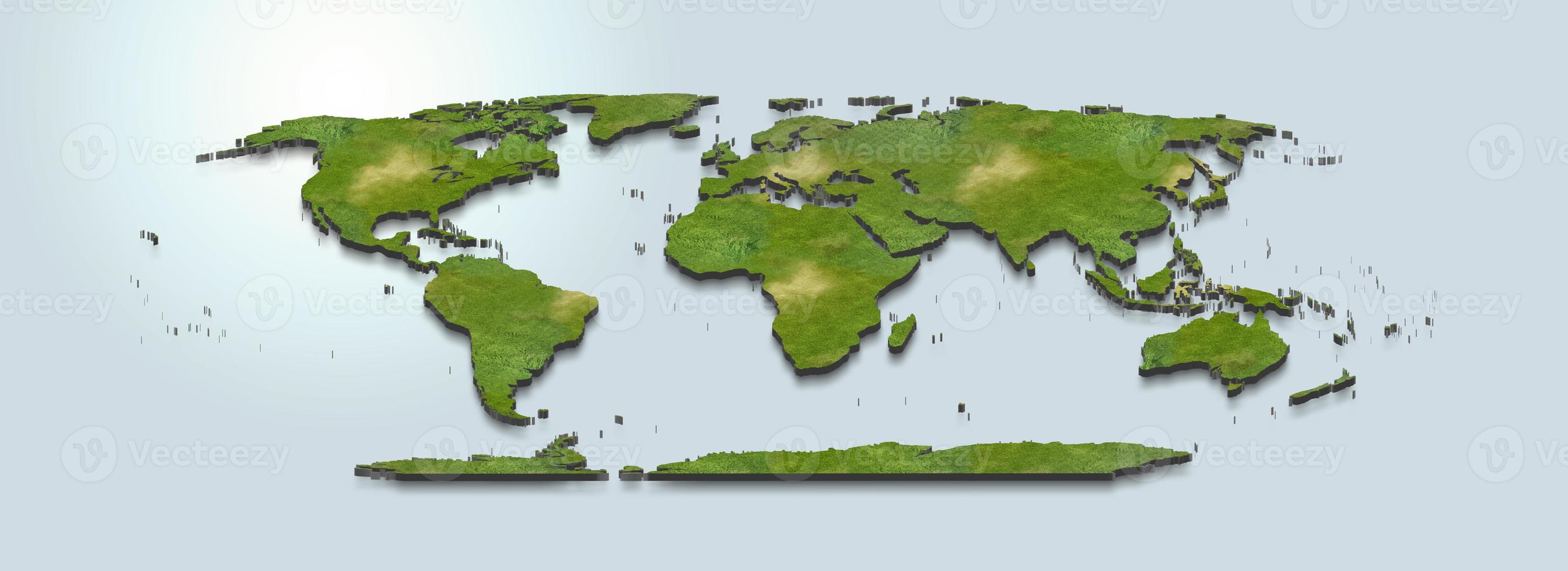 3D map illustration of the world photo