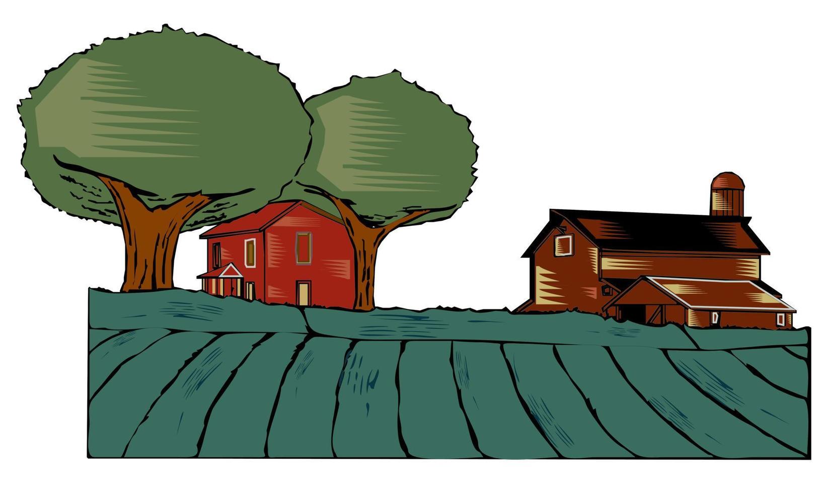 Agricultural barns,vector image vector