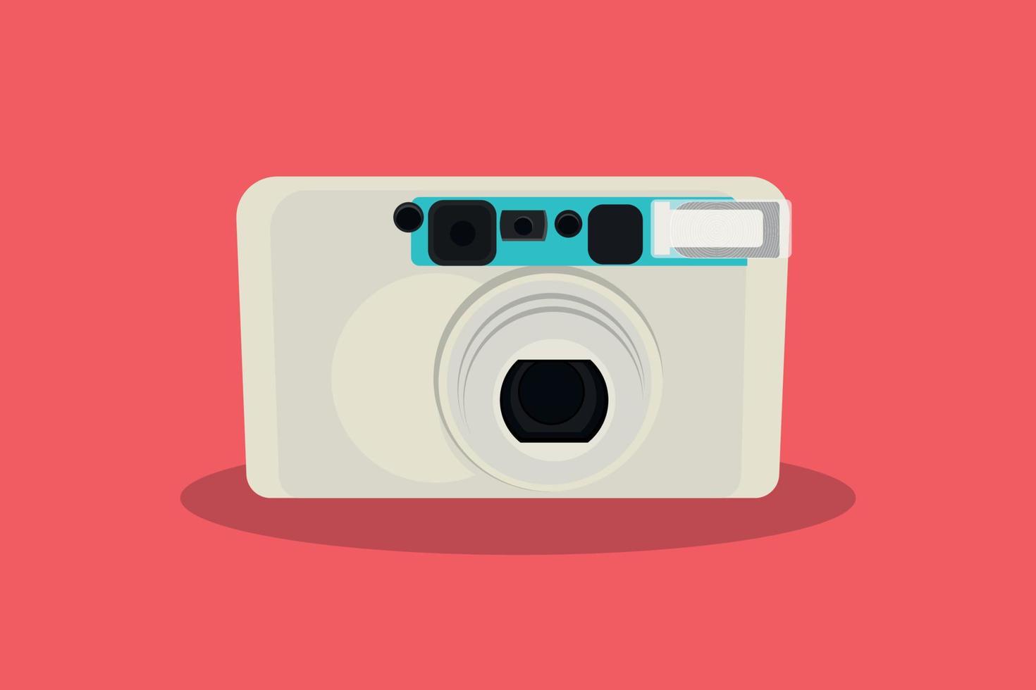 Illustration Vector Graphic of Retro classic Camera 90's Vibe. Suitable for creative industries, multimedia, entertainment, education, shops, internet, and other related businesses.