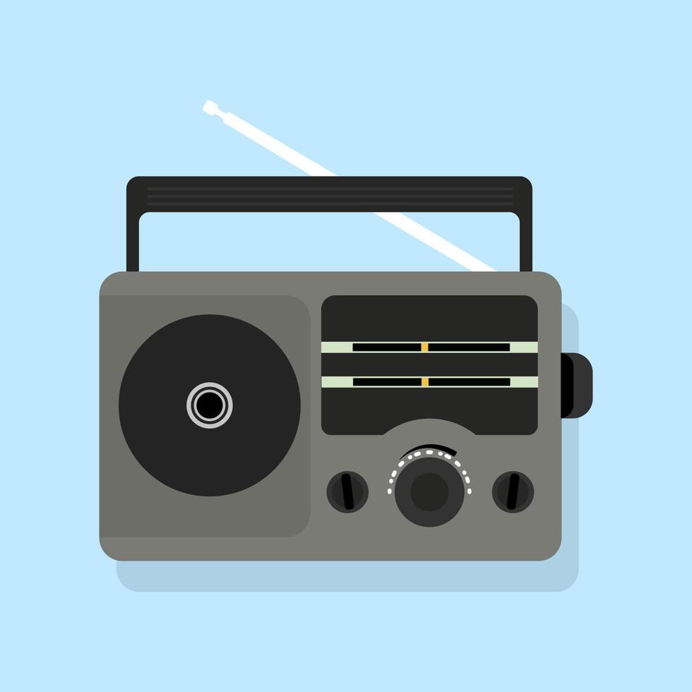 Illustration Vector Graphic Flat Design of Retro Classic Radio 90s Vibe. Suitable for creative industries, multimedia, entertainment, and other related businesses.