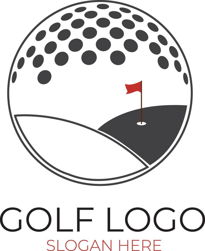 plantilla de logotipo de torneo de bandera de golf vector