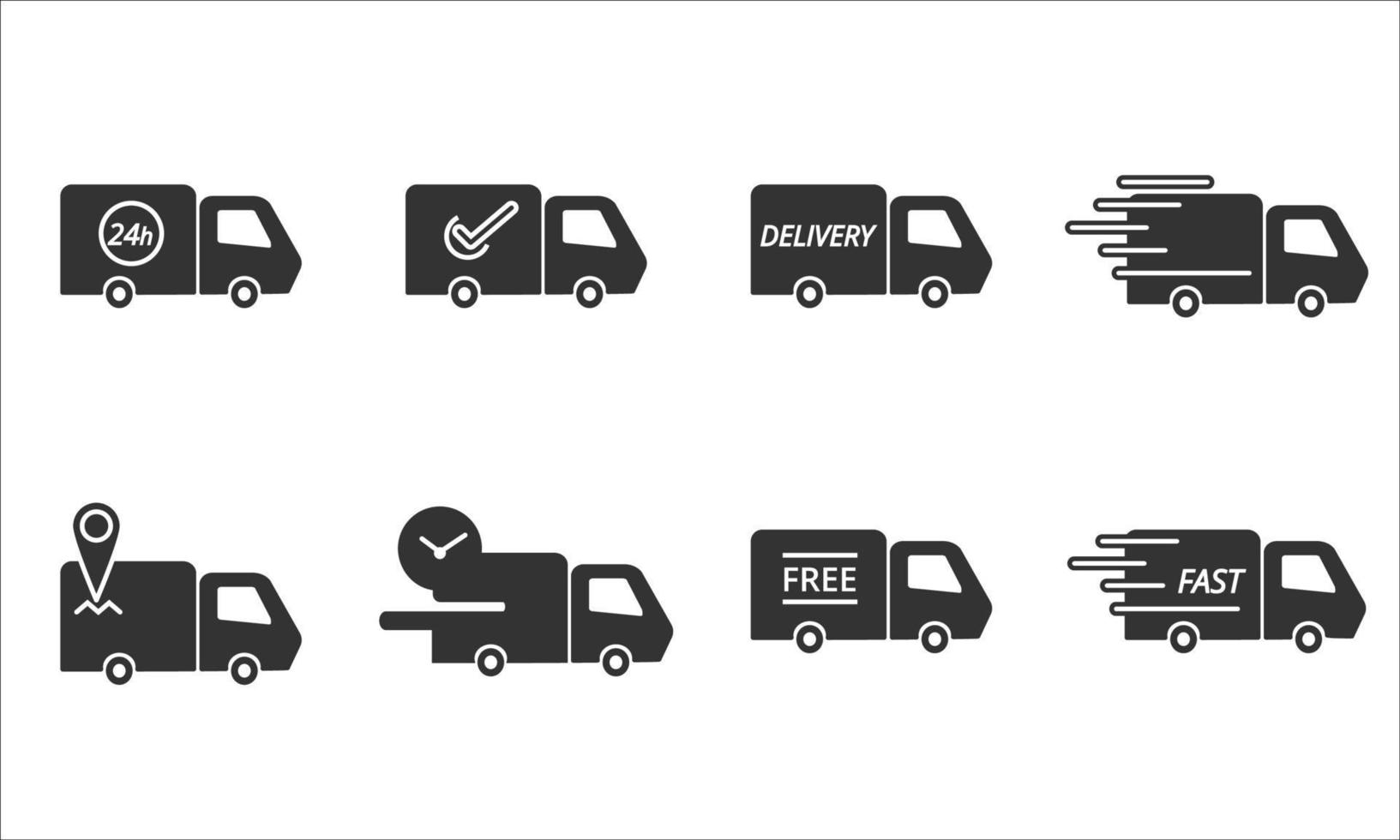 Delivery online business shipping truck icon. Silhouette vector illustrator.