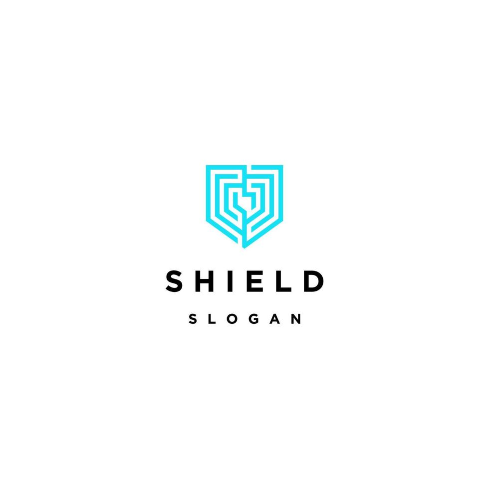 Labirynth shield logo icon design template vector