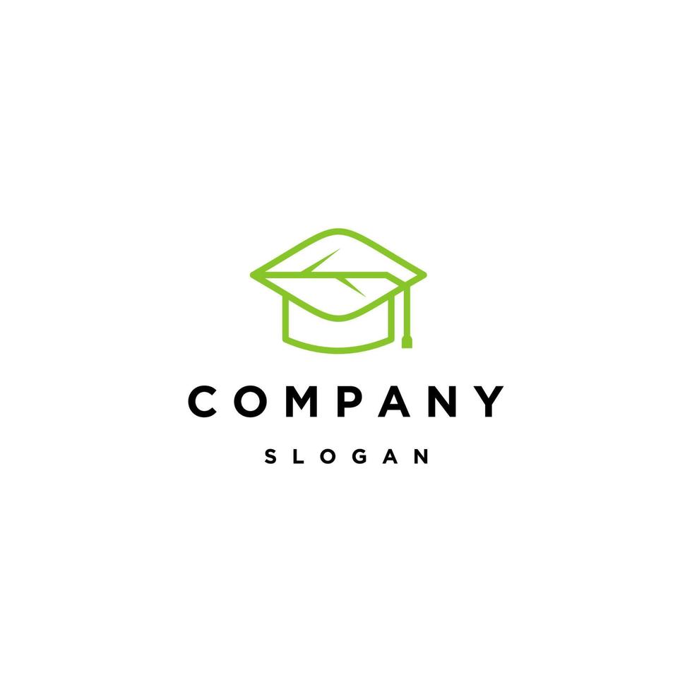Graduate hat with leaf logo icon design template vector