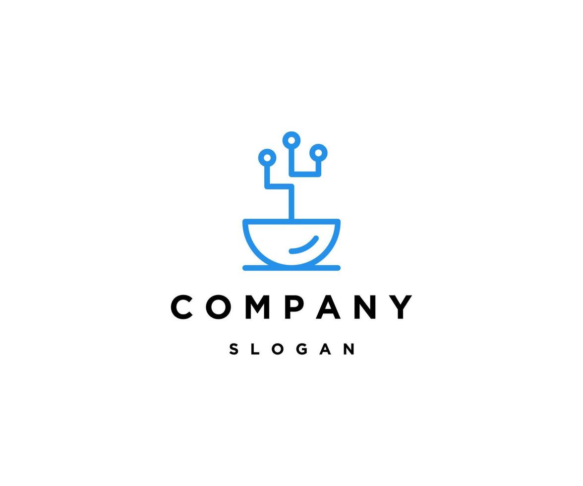 Bowl tech logo icon design template vector