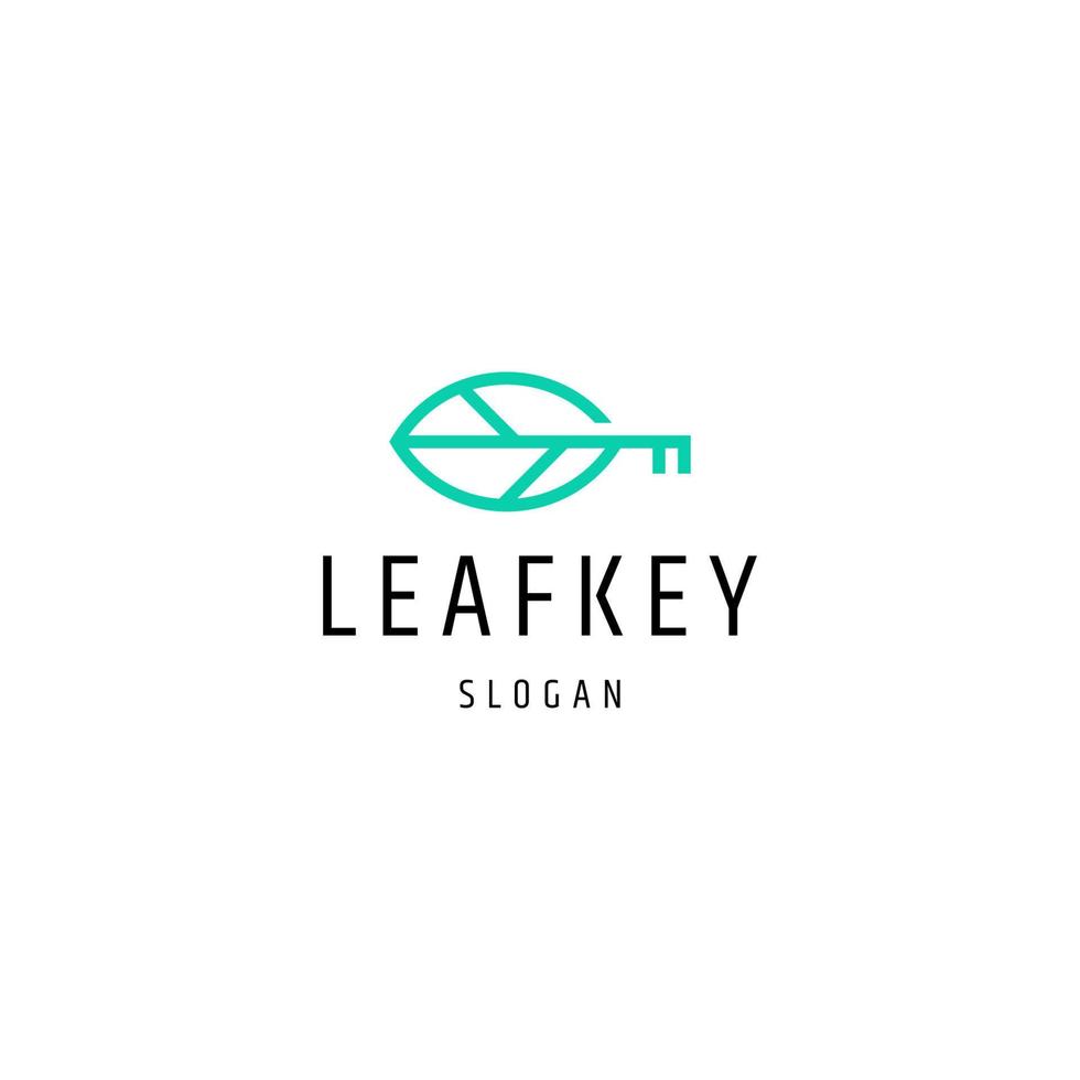 Leaf key logo icon design template vector