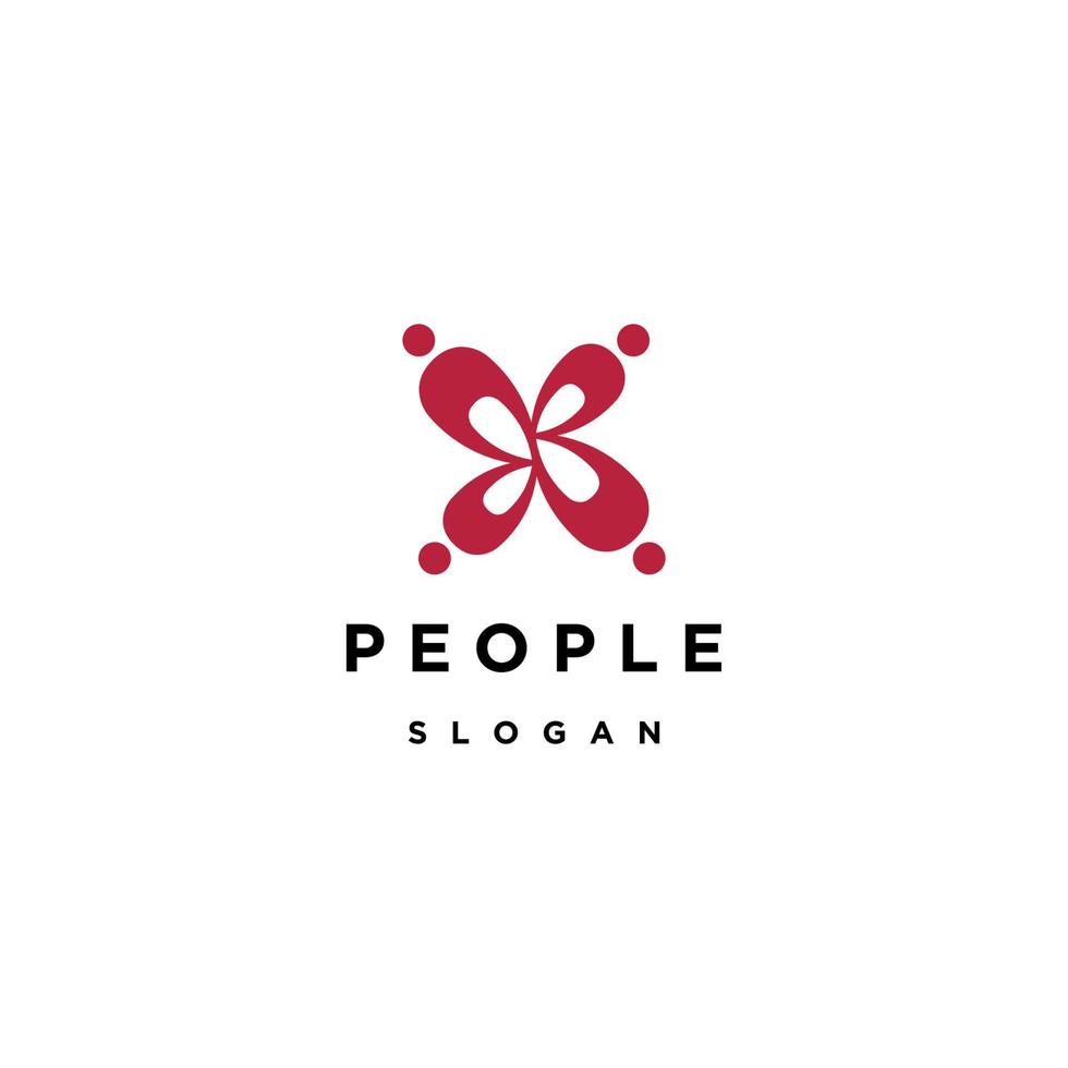 plantilla de diseño de icono de logotipo de personas vector