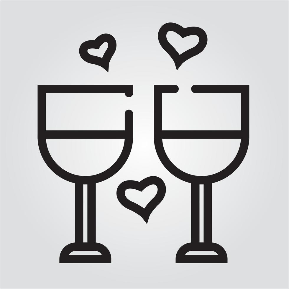 Isolated Glass Toast Outline Icon Unlimited Scalable Vector Graphics