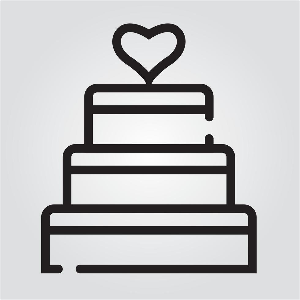 Isolated Wedding Cake Outline Icon Unlimited Scalable Vector Graphics