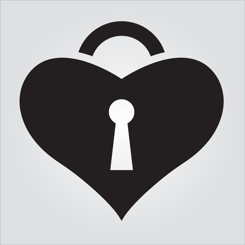 Isolated Lock Heart Glyph Icon Unlimited Scalable Vector Graphics