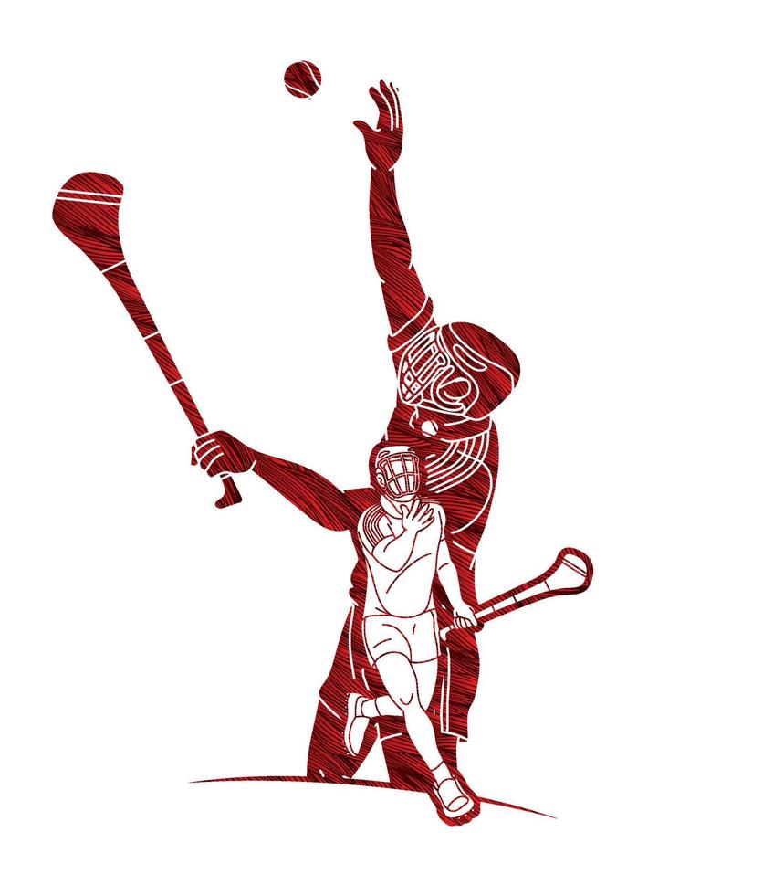 Hurling Players Sport Action vector