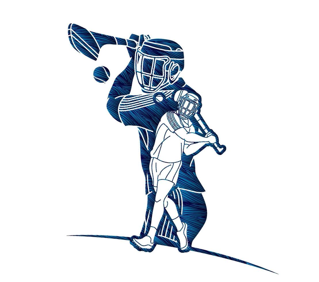 Silhouette Hurling Players Sport Action vector