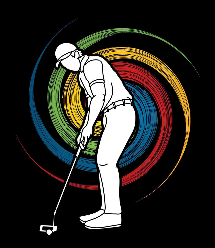 golf deporte jugador acción vector