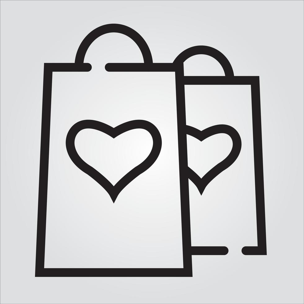 icono de contorno de bolsa de compras aislado gráficos vectoriales escalables ilimitados vector