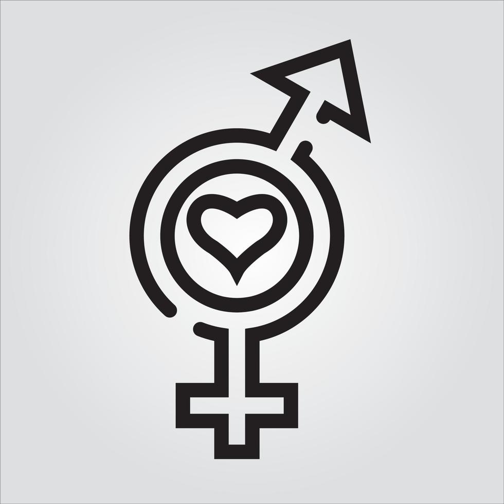 Isolated Sex Symbols Outline Icon Unlimited Scalable Vector Graphics