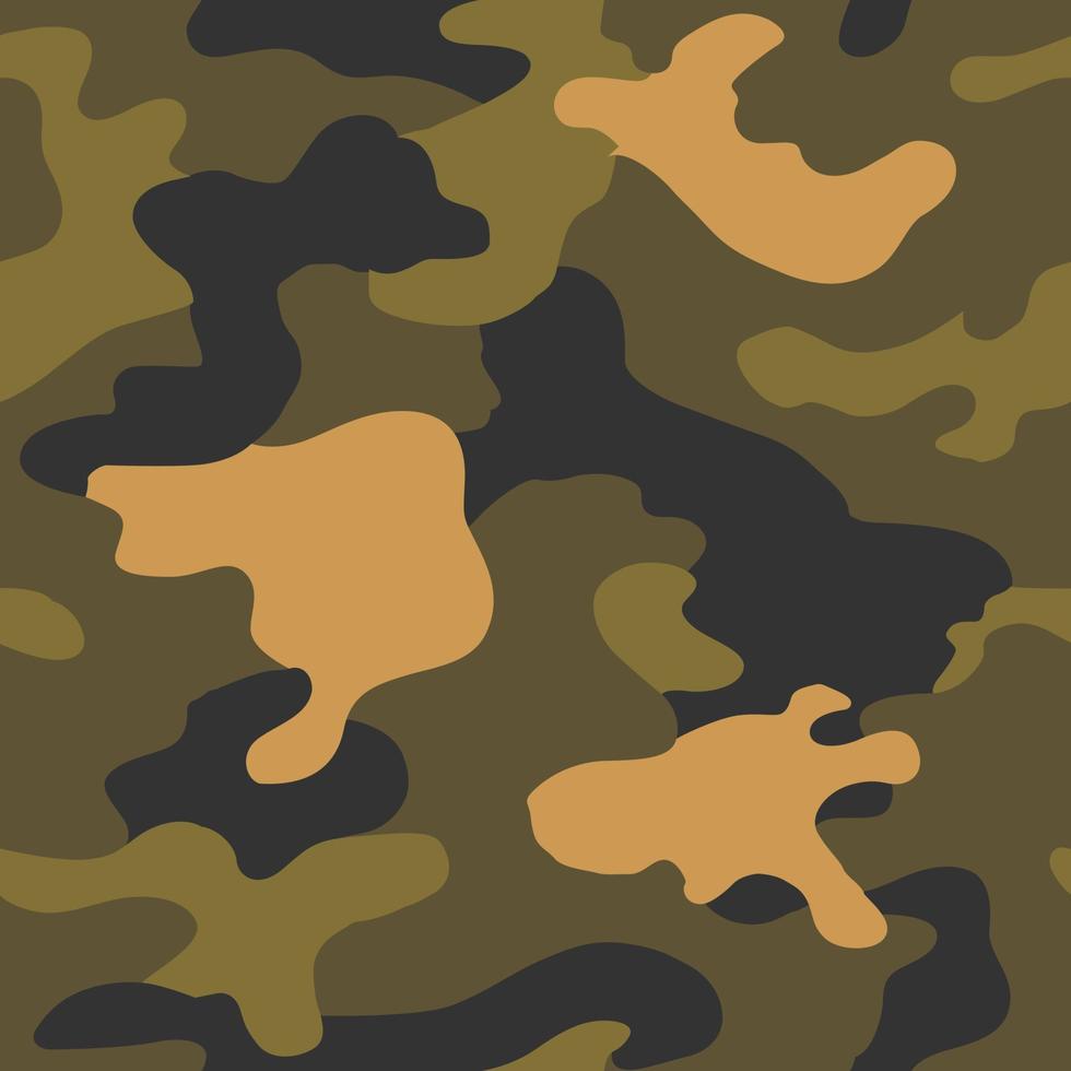 el camuflaje militar de textura repite el patrón vectorial sin costuras para tela, fondo, papel tapiz y otros. estampado de ropa clásica. patrón de camuflaje de vector transparente monocromo abstracto.