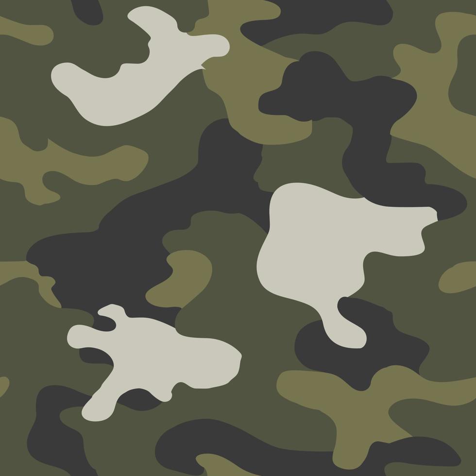 el camuflaje militar de textura repite el patrón vectorial sin costuras para tela, fondo, papel tapiz y otros. estampado de ropa clásica. patrón de camuflaje de vector transparente monocromo abstracto.