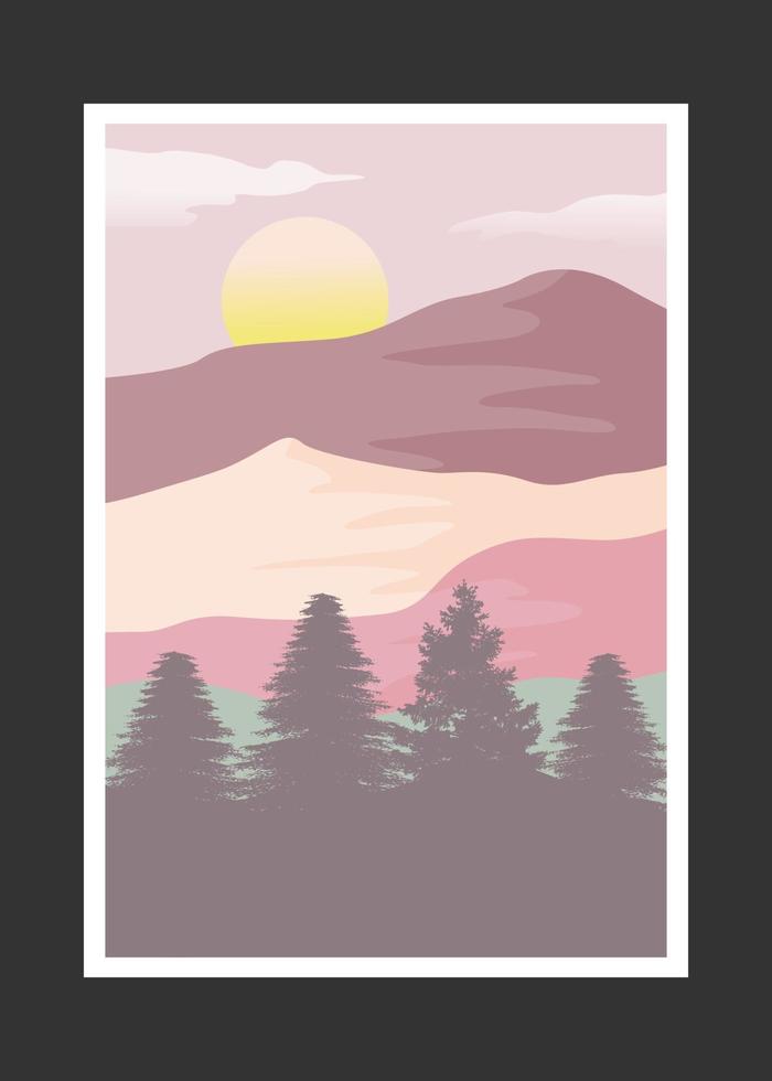 Abstract mountain painting, Abstract background, Premium Vector