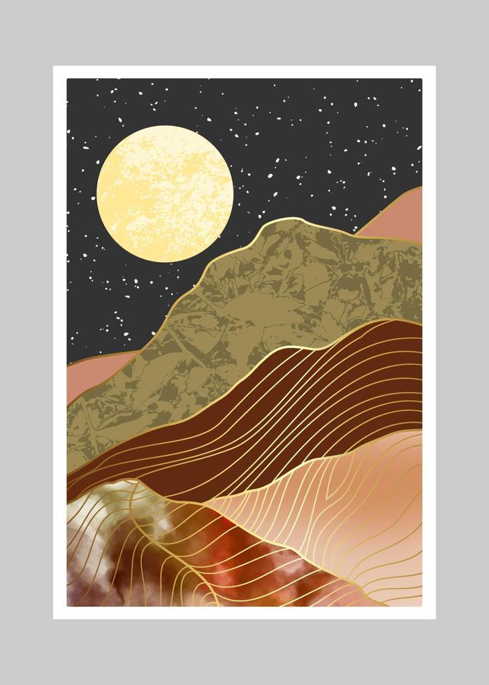 Abstract mountain painting, Abstract background, Premium Vector